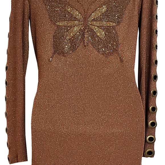 Shimmering Butterfly Women's Metallic Cooper Dress - Picture 4 of 7